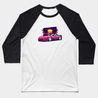 Purple Corvette C3 Retro Style Baseball T-Shirt